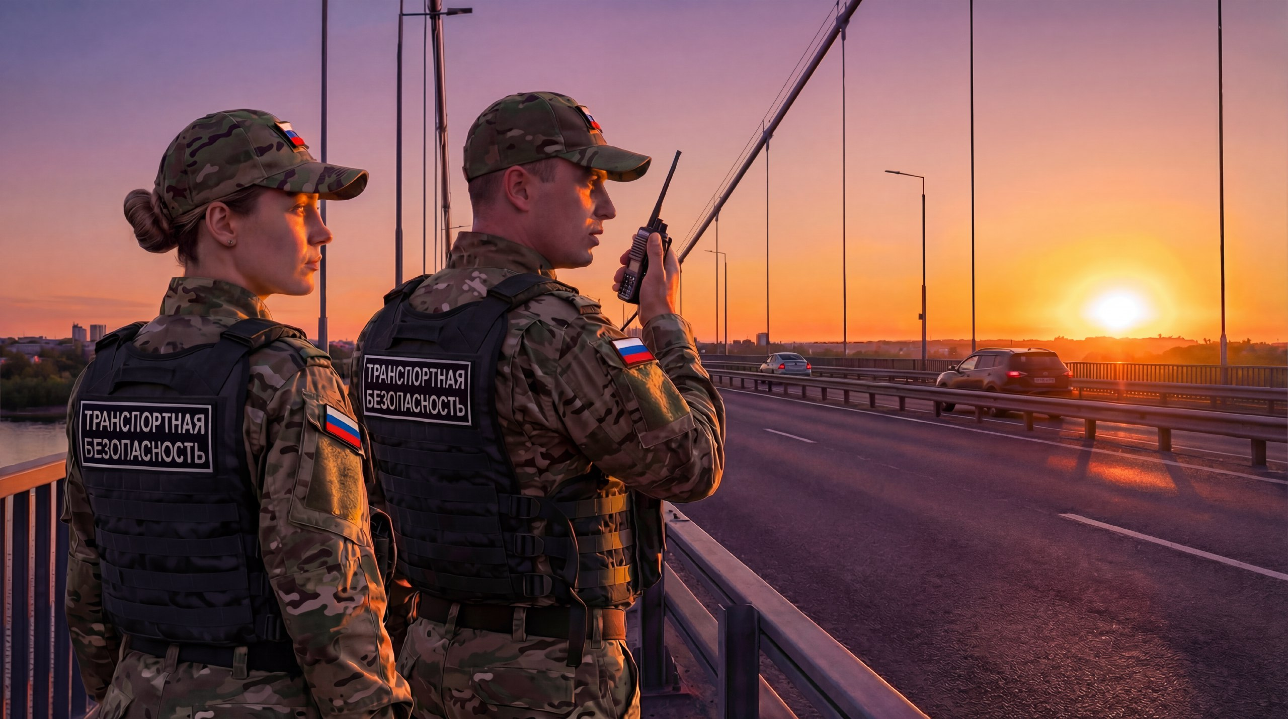 Сотрудники подразделения транспортной безопасности на объекте